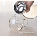 हस्तशिल्प पारदर्शी ग्लास कॉफी पिचर